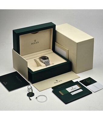 Rolex Datejust 36 steel - white gold fluted black Jubilee 2020 B+P | NEW ROLEX SERVICE