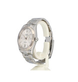 Rolex Datejust 41 steel - white gold silver index fluted Oyster 2024 box + papers