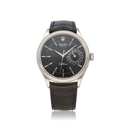 Cellini Date 39 white gold black | NEW ROLEX STRAP