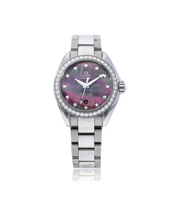 Omega Seamaster Aqua Terra 150M 34 steel factory diamond bezel NEW / UNWORN 2025 box + papers