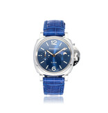 Panerai Luminor Due Luna 38 steel alligator strap blue 2025 box + papers