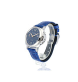 Panerai Luminor Due Luna 38 steel alligator strap blue 2025 box + papers