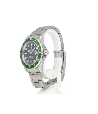 Rolex Submariner Date 40 steel Kermit - Green - Fat / Flat Four F-serial - 2004 box + papers