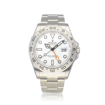 Explorer II  42 steel white orange 2022 B+P | NEW ROLEX SERVICE