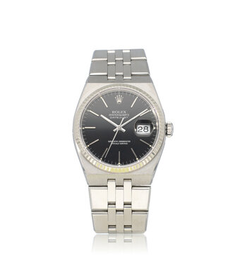 Rolex Datejust Oysterquartz steel black Jubilee 1981 box + papers