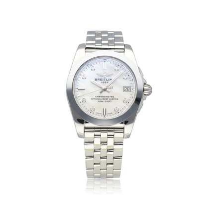 Galactic  36 steel MOP diamond 2015 B+P | NEW BREITLING SERVICE