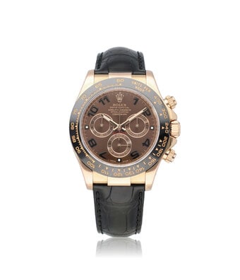 Rolex Daytona  40 NEW ROLEX STRAP - 2010 + box | rose gold choco / brown