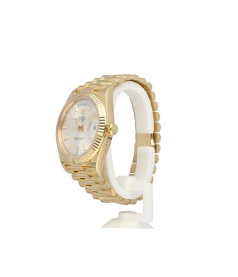 Rolex Day-Date 40 yellow gold silver President 2022 box + papers