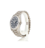 Rolex Day-Date 40 white gold black diamond dial factory diamond bezel President 2021 box + paper