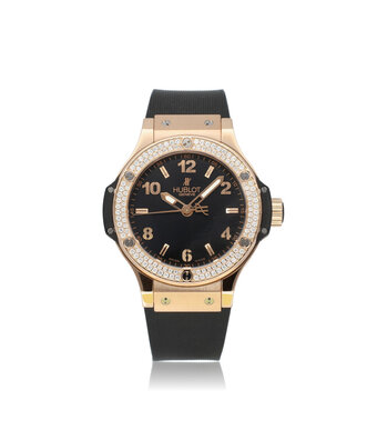 Hublot Big Bang Gold Diamonds 38 rose gold factory diamond bezel 2010 + papers