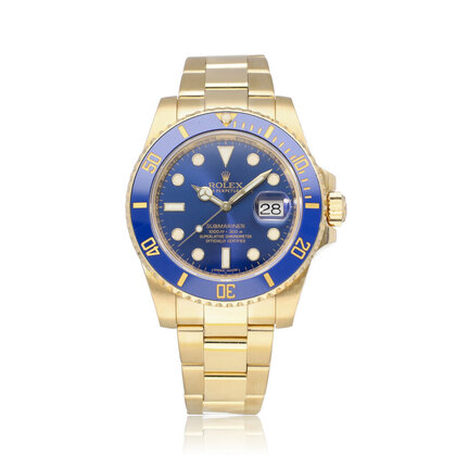 Submariner Date 40 yellow gold blue - bluesy ceramic Oyster 2015 B+P | NEW ROLEX SERVICE