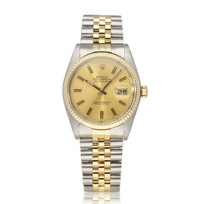 Datejust 36 steel gold champagne wide boy Jubilee - 1979 | NEW ROLEX SERVICE