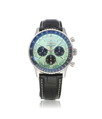 Breitling Navitimer B01 Chronograph 43 steel green 2023 B+P | NEW BREITLING SERVICE