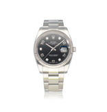 Rolex Date  34 steel black factory diamond Oyster - RANDOM SERIAL