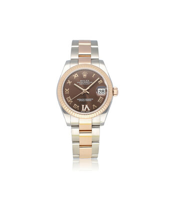 Rolex Datejust 31 steel - rose gold brown roman IV 2016 B+P | NEW ROLEX SERVICE