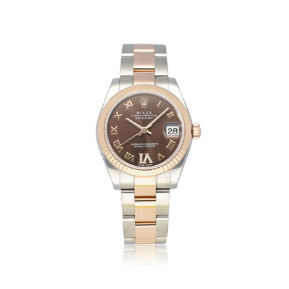 Datejust 31 steel - rose gold brown roman IV 2016 B+P | NEW ROLEX SERVICE