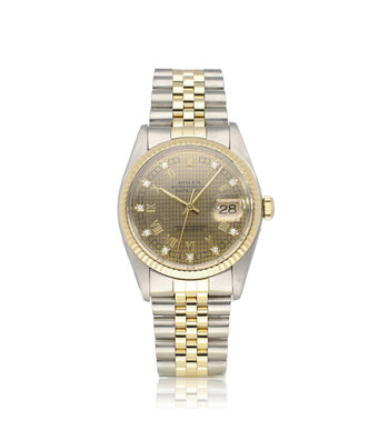 Rolex Datejust 36 steel - gold Pied de Poule - Houndstooth diamond 1979 + box | NEW ROLEX SERVIC