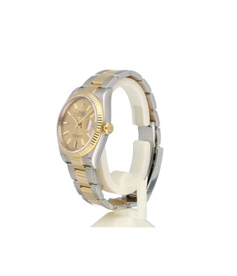 Rolex Datejust 36 steel - yellow gold fluted champagne Oyster 2019 B+P | NEW ROLEX SERVICE