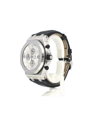 Audemars Piguet Royal Oak Offshore Chronograph 42 steel white themes box + papers | NEW AP STRAP