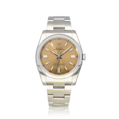 Oyster Perpetual 36 steel white grape - peach 2014 B+P | NEW ROLEX SERVICE