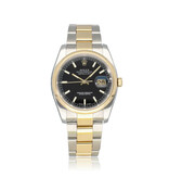 Rolex Datejust 36 steel - gold Oyster black 2005 box + papers