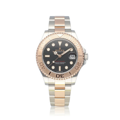 Yacht-master 37 steel - rose gold black medium 2021 + papers