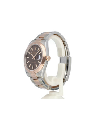 Rolex Datejust 41 steel - rose gold Oyster choco - brown 2019 box + papers