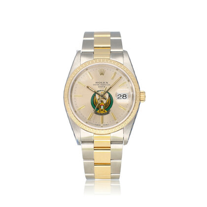 Date  34 steel - yellow gold UAE Armed Forces Oyster 1991 | NEW ROLEX SERVICE
