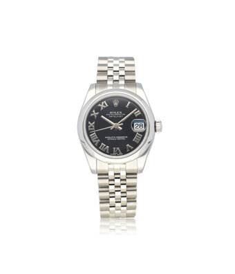 Rolex Datejust 31 steel black Oyster 2012 + papers