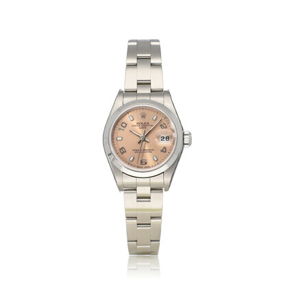 Lady-Datejust 26 steel salmon / pink 2004 B+P | NEW ROLEX SERVICE