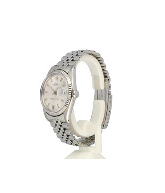 Rolex Datejust 36 steel - white gold silver pie pan / wide boy Jubilee 1969 + box