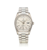 Rolex Day-Date 36 white gold silver President 1981 B+P | NEW ROLEX SERVICE