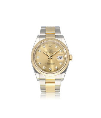 Rolex Datejust 36 steel - yellow gold factory champagne diamond Oyster