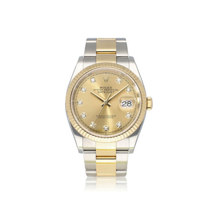 Datejust 36 steel - yellow gold factory champagne diamond Oyster