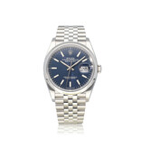 Rolex Datejust 36 blue motif - fluted - block Jubilee 2021 box + papers