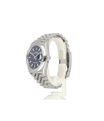 Rolex Datejust 36 blue motif - fluted - block Jubilee 2021 box + papers