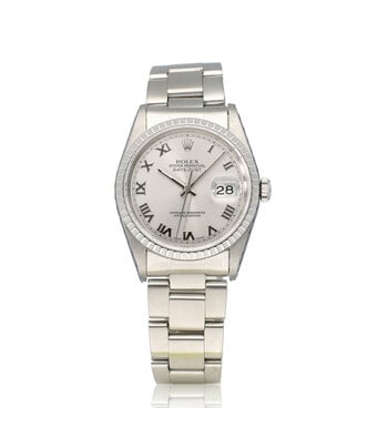 Rolex Datejust 36 steel silver roman ETB 1996 box + papers