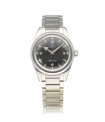 Omega Seamaster Railmaster Co-Axial Master Chronometer 1957 Trilogy 38 steel black dial limited