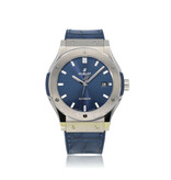 Hublot Classic Fusion Titanium Blue 42 titanium blue alligator - rubber 2019 box + papers