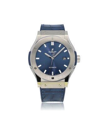 Hublot Classic Fusion Titanium Blue 42 titanium blue alligator - rubber 2019 box + papers