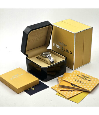 Breitling Galactic Sleek Edition 32 steel white diamond 2005 B+P | NEW BREITLING SERVICE