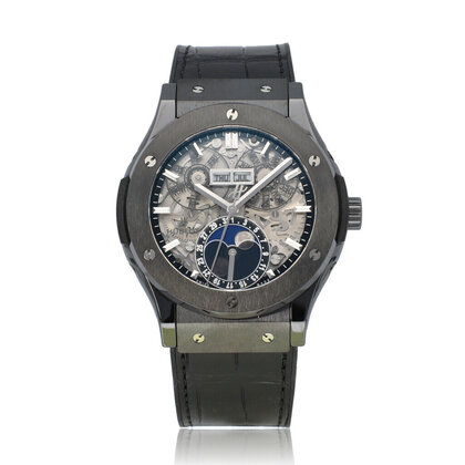 Classic Fusion Aerofusion Moonphase Black Magic 45 skeleton 2016 B+P | NEW HUBLOT STRAP