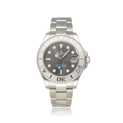 Yacht-master 37 steel - platinum slate / grey midsize 2019 box + papers