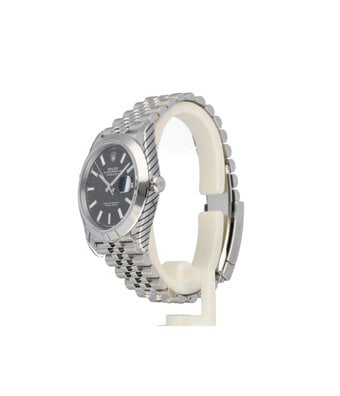 Rolex Datejust 41 steel black index domed Jubilee 2020 B+P | NEW ROLEX SERVICE