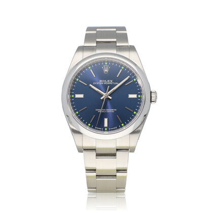 Oyster Perpetual 39 steel blue / green 2017 B+P | NEW ROLEX SERVICE