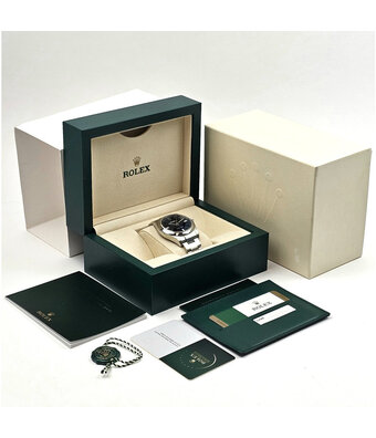 Rolex Oyster Perpetual 39 steel blue / green 2017 B+P | NEW ROLEX SERVICE