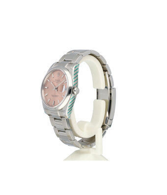 Rolex Date 34 34 steel pink domed Oyster 2017 B+P | NEW ROLEX SERVICE