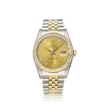 Rolex Datejust 36 steel - gold champagne diamond Jubilee 1995 + papers | NEW ROLEX SERVICE