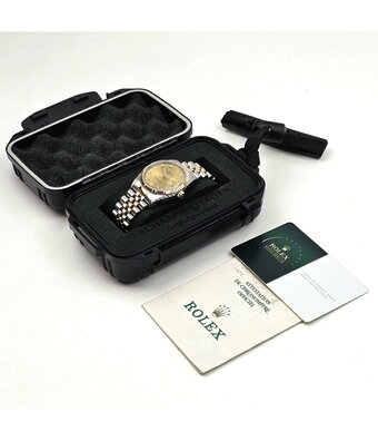 Rolex Datejust 36 steel - gold champagne diamond Jubilee 1995 + papers | NEW ROLEX SERVICE