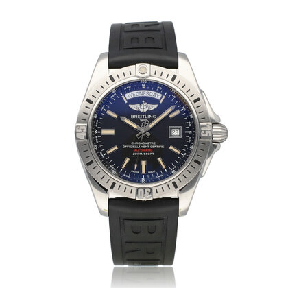 Galactic  44 steel day-date black rubber 2015 with box + papers